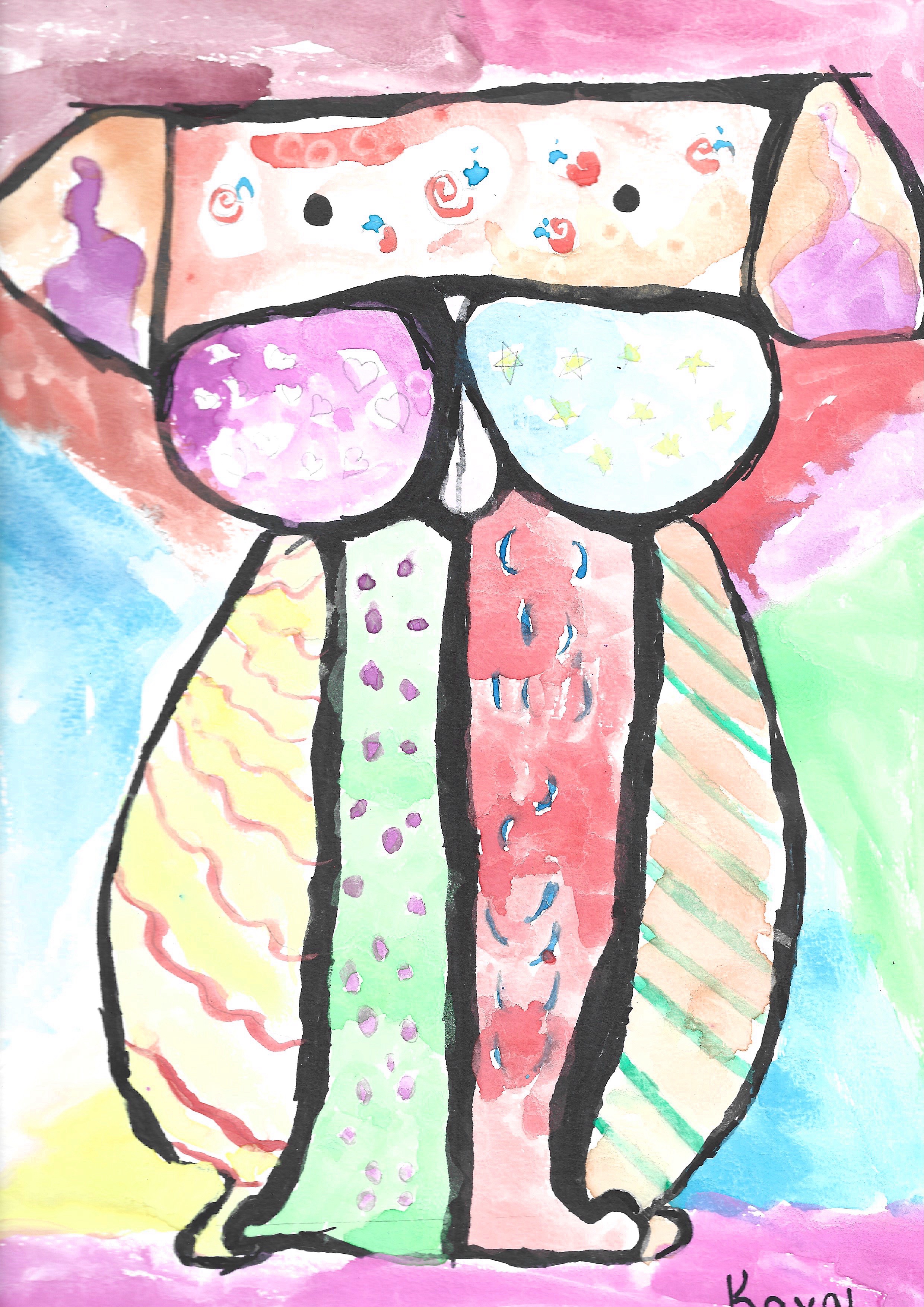 My Rainbow Puppy 🐶 from the art class
